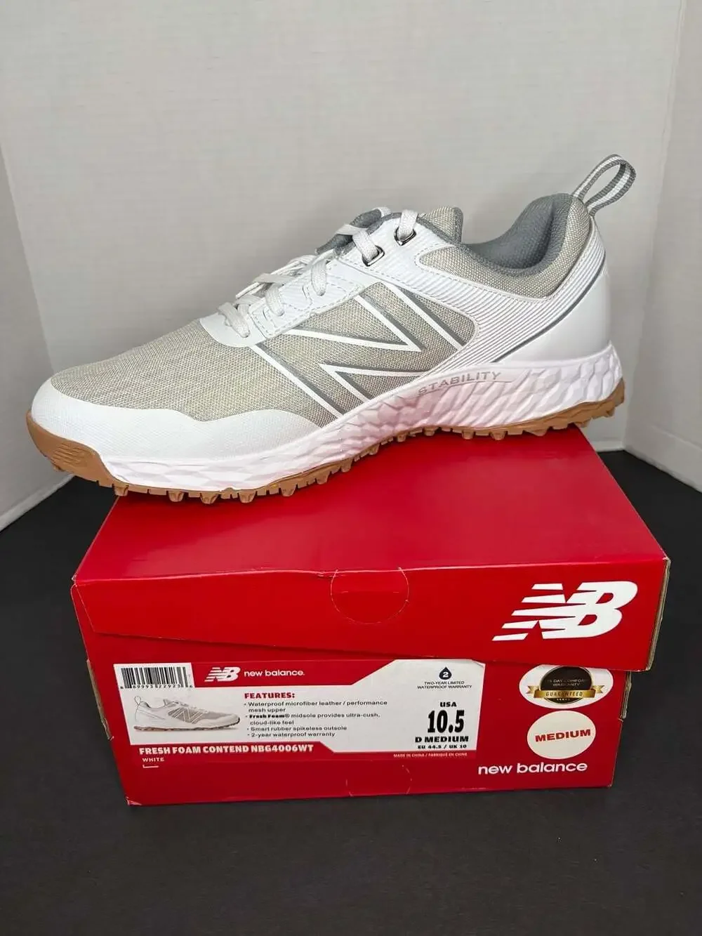 New Balance Fresh Foam Contend Spikeless Golf Shoes NBG4006WT